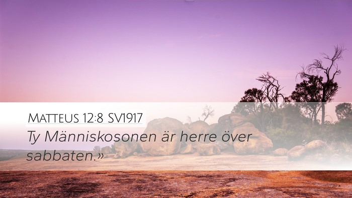 Matteus 12:8 SV1917 Desktop Wallpaper - Ty Människosonen är herre över - Desktop Bible Verse Wallpaper