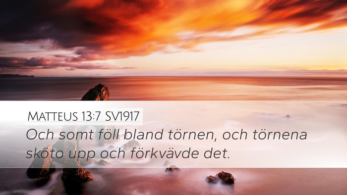 Matteus 13:7 SV1917 Bible Verse Image