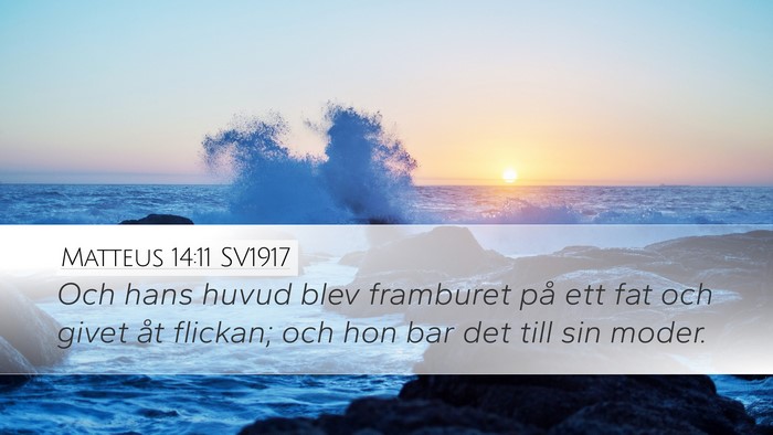 Matteus 14:11 SV1917 Bible Verse Image