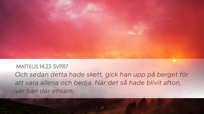 Matteus 14:23 SV1917 Bible Verse Image