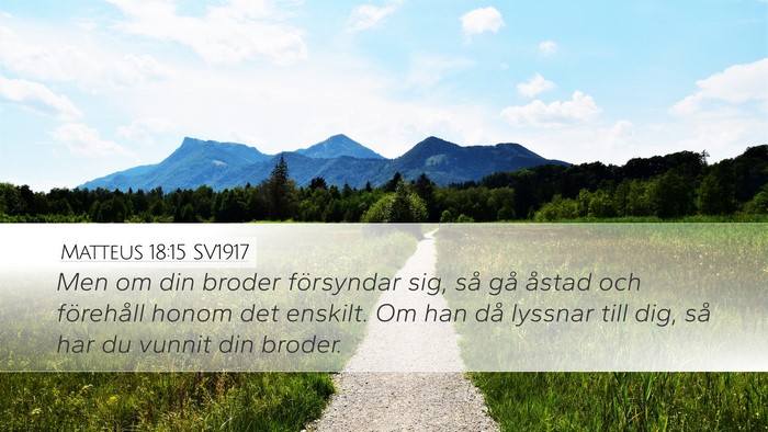 Matteus 18:15 SV1917 Bible Verse Image