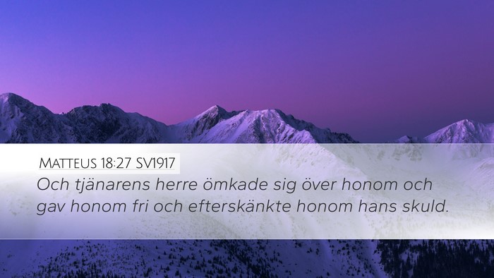 Matteus 18:27 SV1917 Bible Verse Image