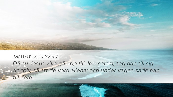Matteus 20:17 SV1917 Desktop Wallpaper - Då nu Jesus ville gå upp till Jerusalem, tog - Desktop Bible Verse Wallpaper
