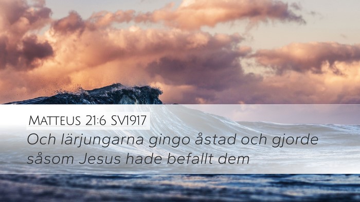 Matteus 21:6 SV1917 Bible Verse Image