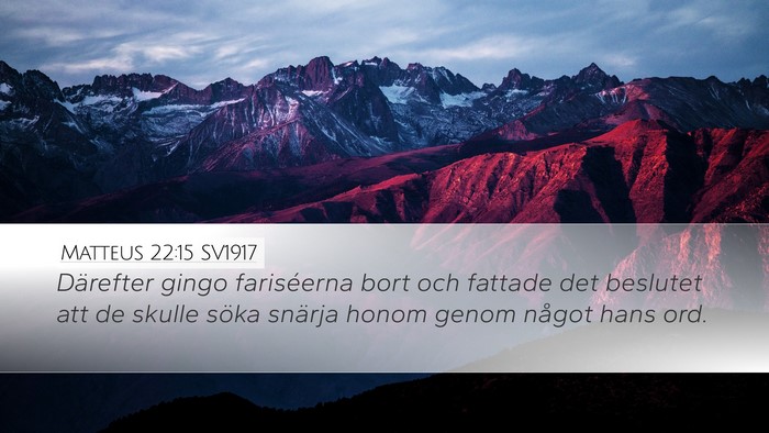 Matteus 22:15 SV1917 Bible Verse Image