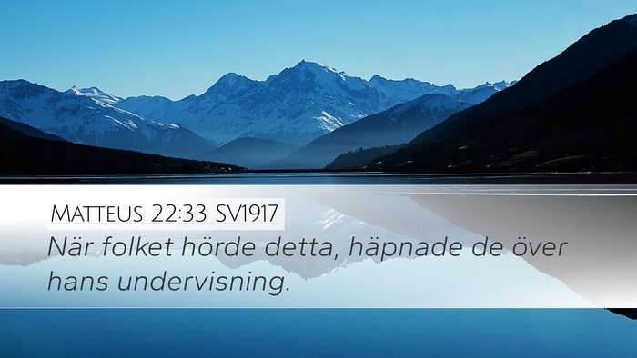 Matteus 22:33 SV1917 Bible Verse Image