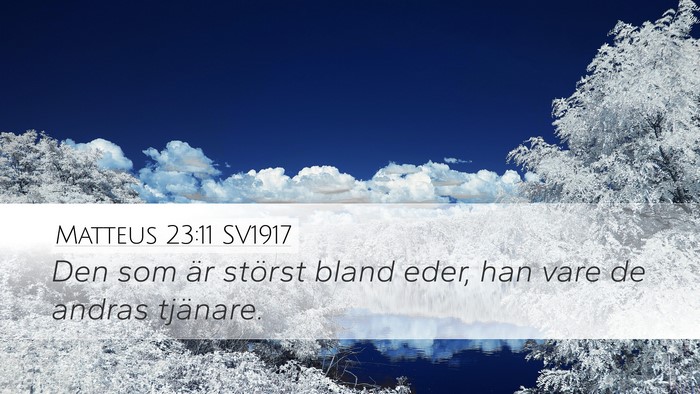 Matteus 23:11 SV1917 Bible Verse Image