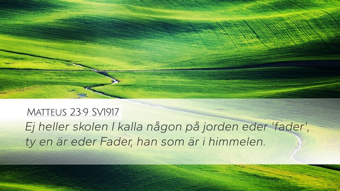 Matteus 23:9 SV1917 Desktop Wallpaper - Ej heller skolen I kalla någon på jorden eder - Desktop Bible Verse Wallpaper