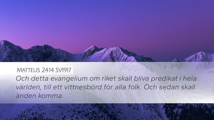 Matteus 24:14 SV1917 Bible Verse Image