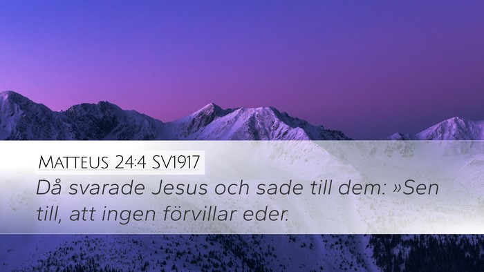 Matteus 24:4 SV1917 Bible Verse Image