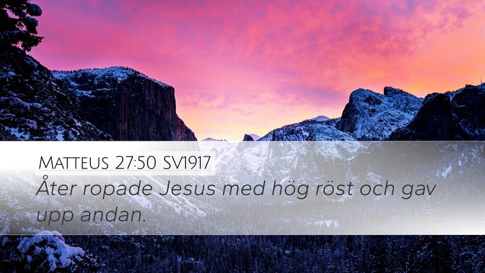 Matteus 27:50 SV1917 Desktop Wallpaper - Åter ropade Jesus med hög röst och gav upp - Desktop Bible Verse Wallpaper