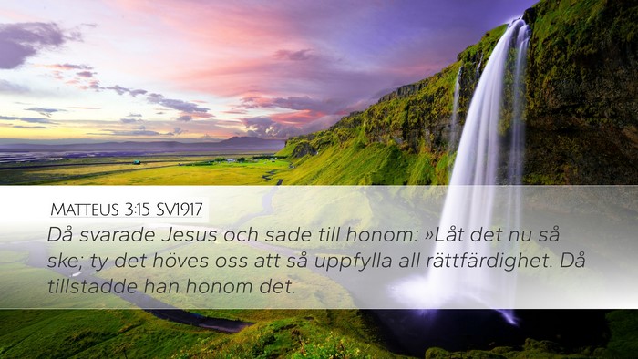 Matteus 3:15 SV1917 Bible Verse Image