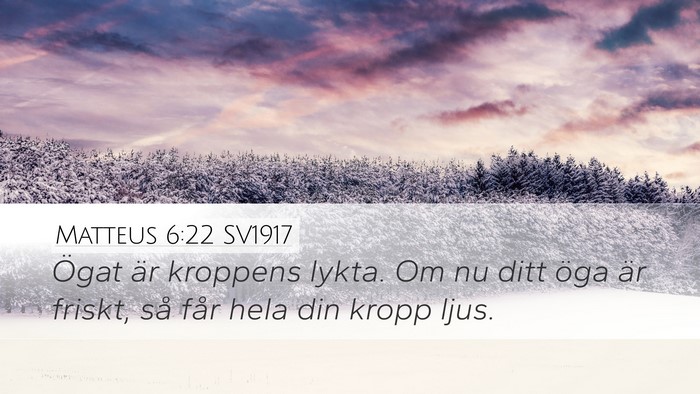 Matteus 6:22 SV1917 Bible Verse Image