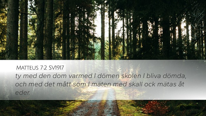 Matteus 7:2 SV1917 Bible Verse Image