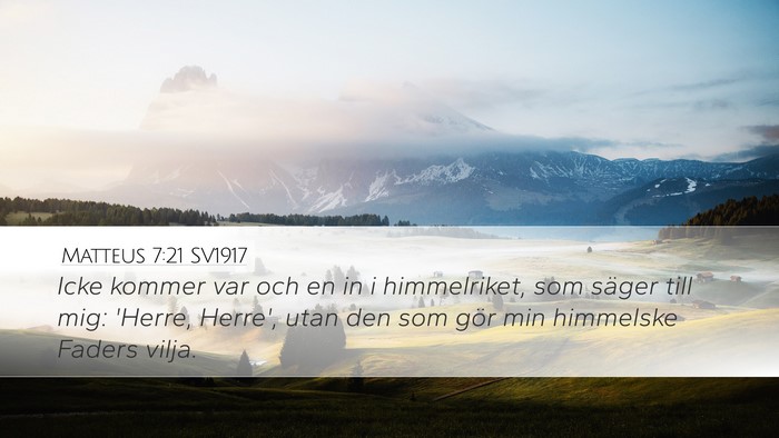 Matteus 7:21 SV1917 Bible Verse Image