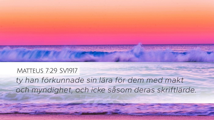Matteus 7:29 SV1917 Bible Verse Image
