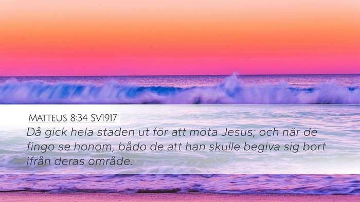 Matteus 8:34 SV1917 Bible Verse Image