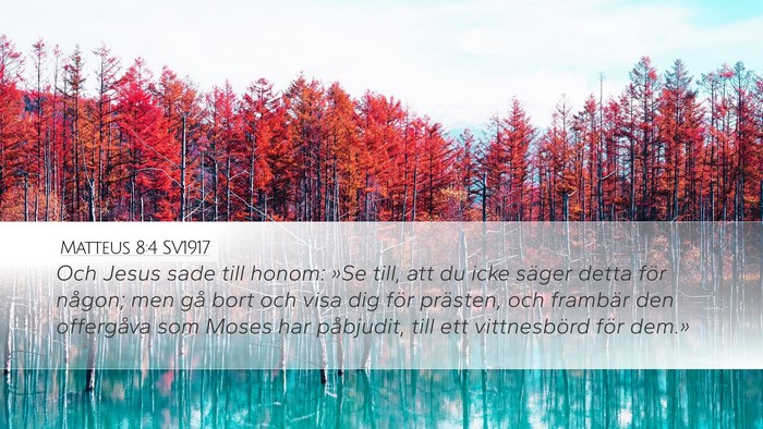 Matteus 8:4 SV1917 Bible Verse Image