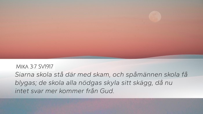 Mika 3:7 SV1917 Desktop Wallpaper - Siarna skola stå där med skam, och spåmännen - Desktop Bible Verse Wallpaper