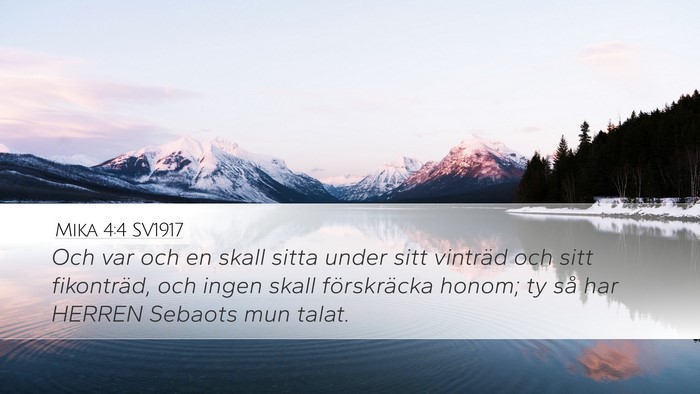 Mika 4:4 SV1917 Bible Verse Image