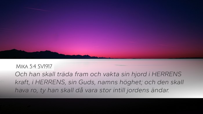 Mika 5:4 SV1917 Bible Verse Image