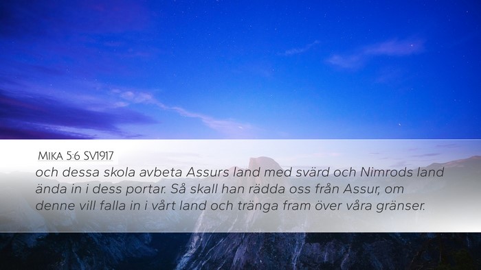 Mika 5:6 SV1917 Bible Verse Image
