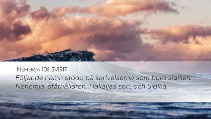 Nehemja 10:1 SV1917 Bible Verse Image