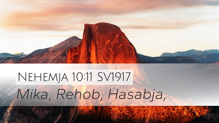 Nehemja 10:11 SV1917 Desktop Wallpaper - Mika, Rehob, - Desktop Bible Verse Wallpaper