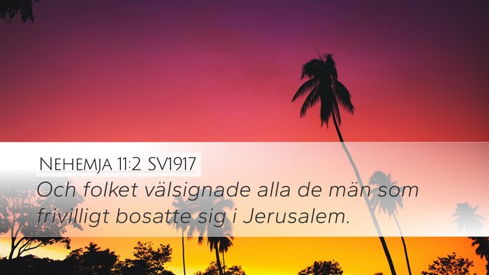 Nehemja 11:2 SV1917 Bible Verse Image
