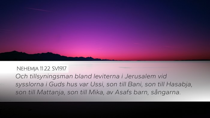 Nehemja 11:22 SV1917 Bible Verse Image