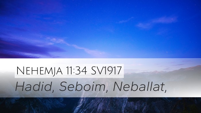 Nehemja 11:34 SV1917 Bible Verse Image