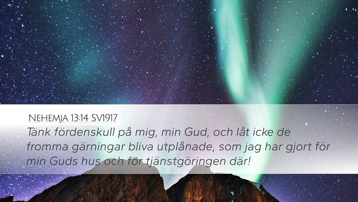 Nehemja 13:14 SV1917 Bible Verse Image