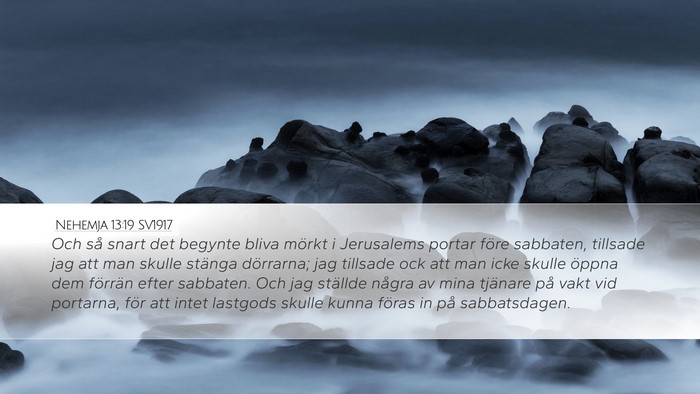 Nehemja 13:19 SV1917 Bible Verse Image