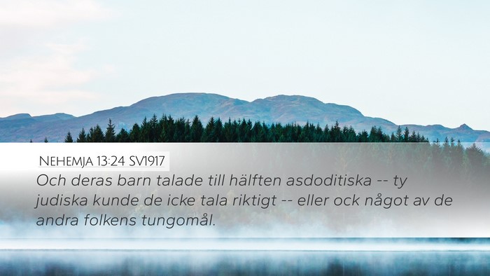 Nehemja 13:24 SV1917 Bible Verse Image