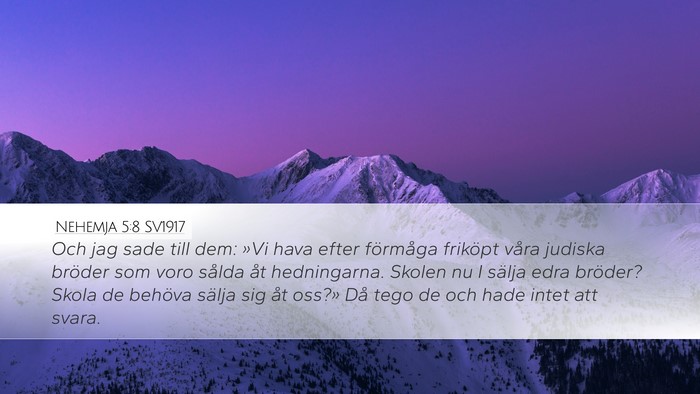 Nehemja 5:8 SV1917 Bible Verse Image