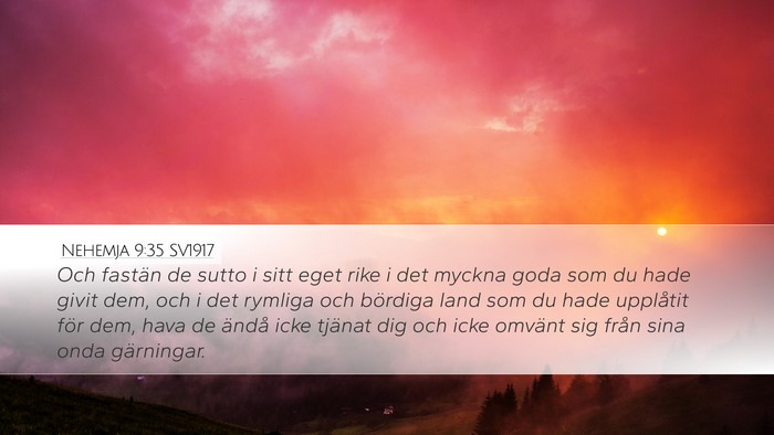 Nehemja 9:35 SV1917 Bible Verse Image