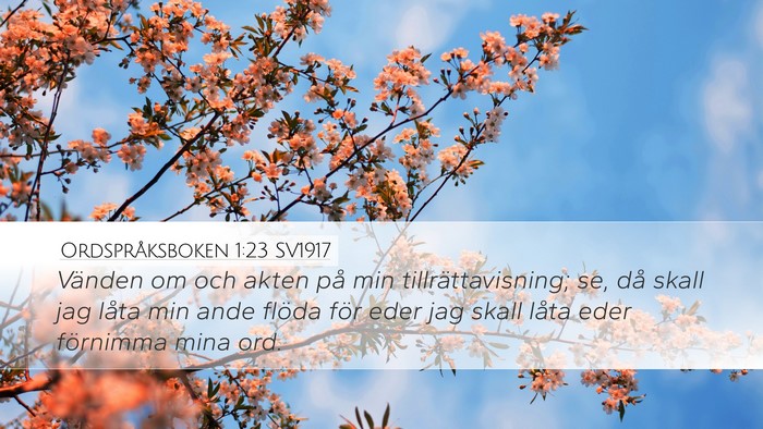 Ordspråksboken 1:23 SV1917 Bible Verse Image