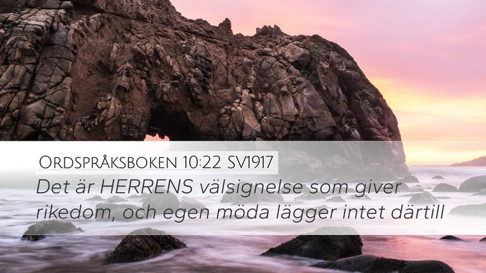 Ordspråksboken 10:22 SV1917 Bible Verse Image