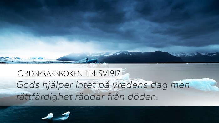 Ordspråksboken 11:4 SV1917 Bible Verse Image
