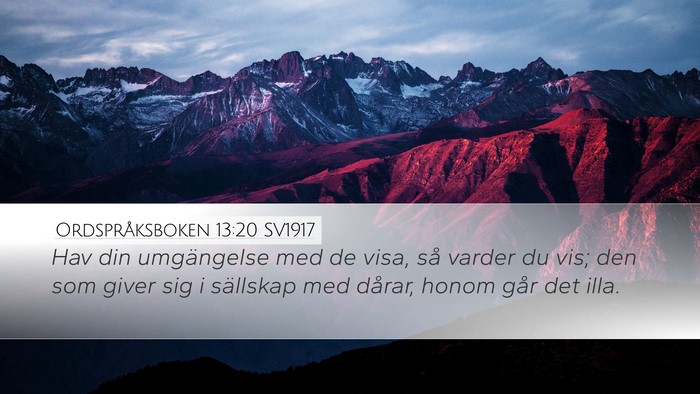 Ordspråksboken 13:20 SV1917 Bible Verse Image