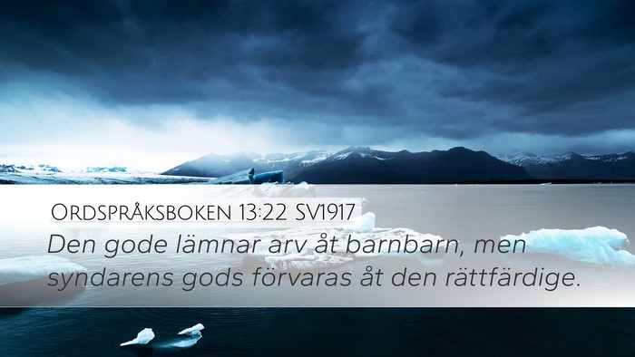 Ordspråksboken 13:22 SV1917 Bible Verse Image