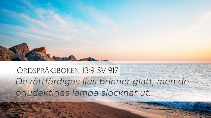 Ordspråksboken 13:9 SV1917 Bible Verse Image