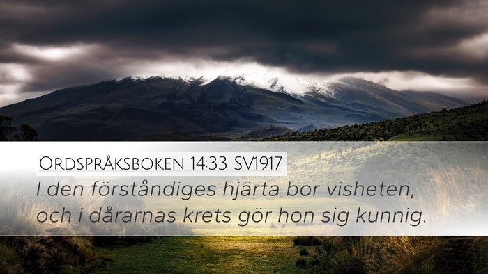 Ordspråksboken 14:33 SV1917 Bible Verse Image