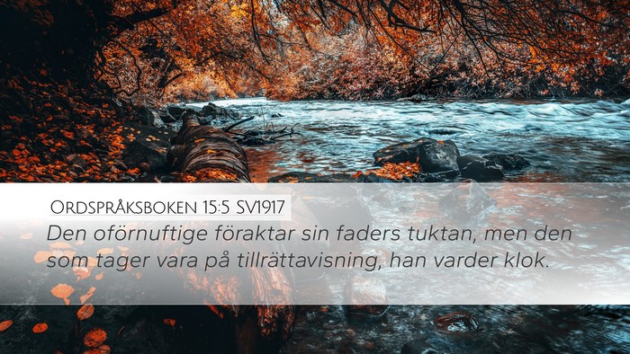 Ordspråksboken 15:5 SV1917 Bible Verse Image