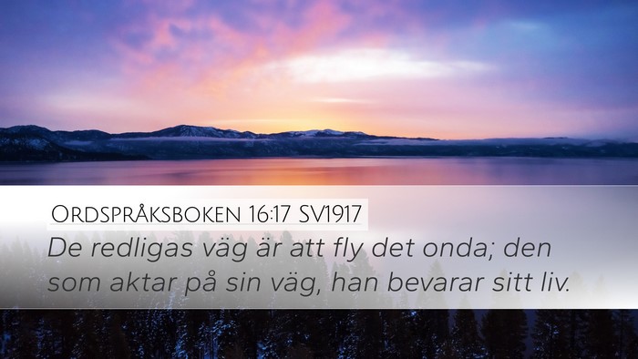 Ordspråksboken 16:17 SV1917 Bible Verse Image