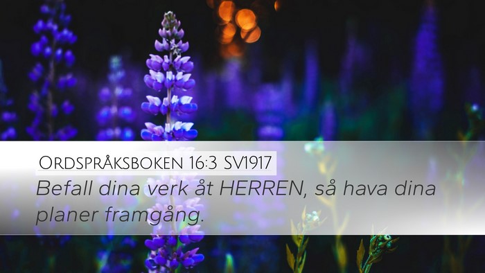 Ordspråksboken 16:3 SV1917 Bible Verse Image