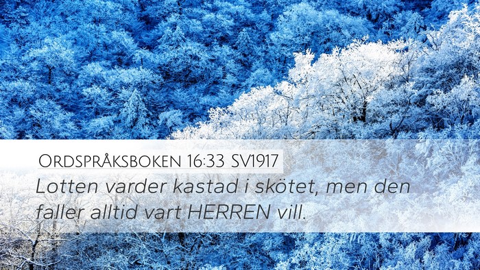 Ordspråksboken 16:33 SV1917 Bible Verse Image