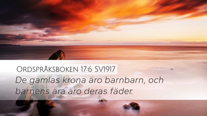 Ordspråksboken 17:6 SV1917 Bible Verse Image