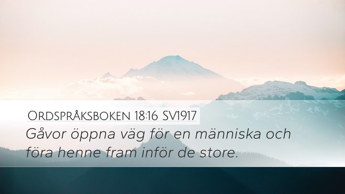 Ordspråksboken 18:16 SV1917 Bible Verse Image