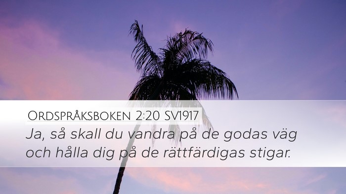 Ordspråksboken 2:20 SV1917 Desktop Wallpaper - Ja, så skall du vandra på de godas väg och - Desktop Bible Verse Wallpaper